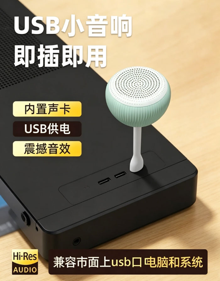 蔚乐usb直插式喇叭迷你小音响台式电脑笔记本扬声器