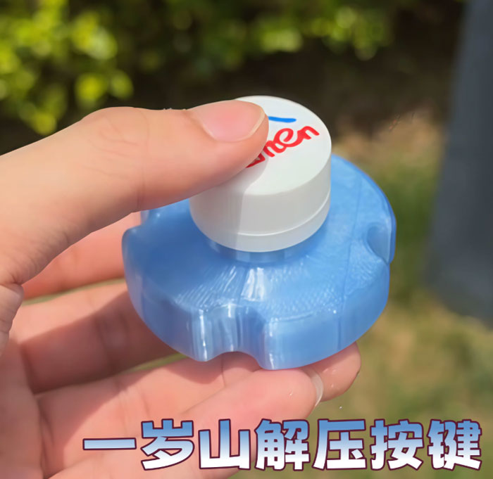 一岁山矿泉水按键解压玩具 抽象仿真矿泉水瓶钥匙扣