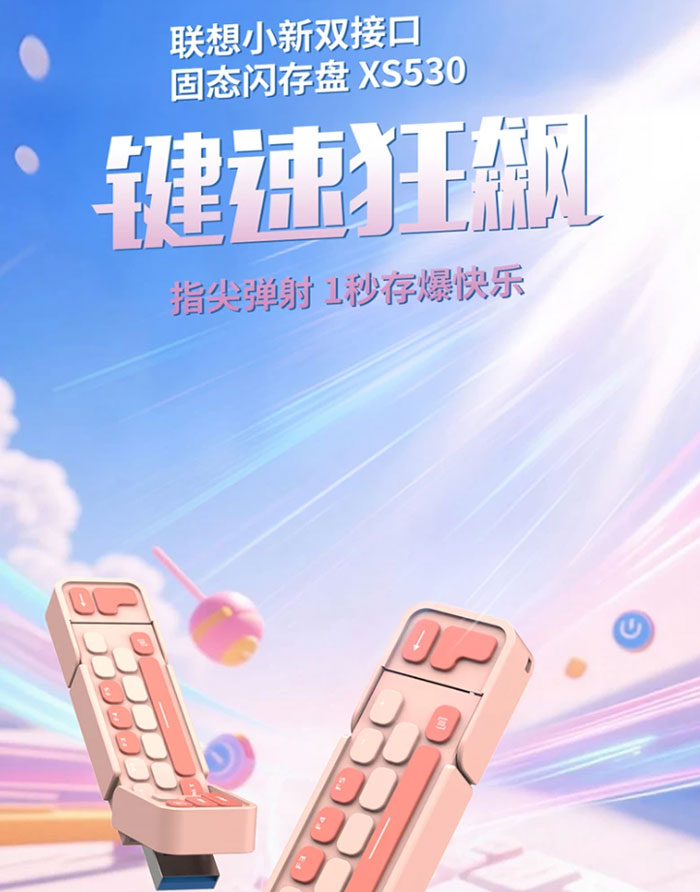 联想小新XS530固态U盘typec双接口大容量高速手机电脑两用U盘 