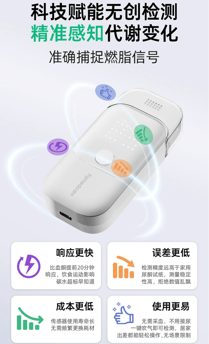 安友泽瑞智能燃脂生酮呼气检测仪 学管理生酮数据化生酮AI助手